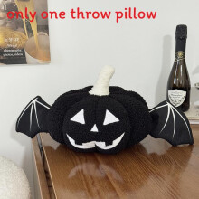 (Black, 50x28x20cm) Pumpkin Cushion Halloween With Wing Design For Lounge And Room Living Decor
