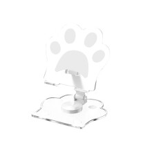 (White 13x12x14cm) Cat Cartoon Paw Foldable Phone Stand With 360 Degree Rotation Use Desk For