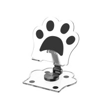 (Black 13x12x14cm) Cat Cartoon Paw Foldable Phone Stand With 360 Degree Rotation Use Desk For
