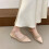 (Pink,40)Womens Pu Comfortable Flat Sandals With Pointed Tips And Solid Design Color 7