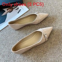 (Nude,37)Casual Womens Flat Shoes With Solid Color And Pointed Design For Comfort Spring