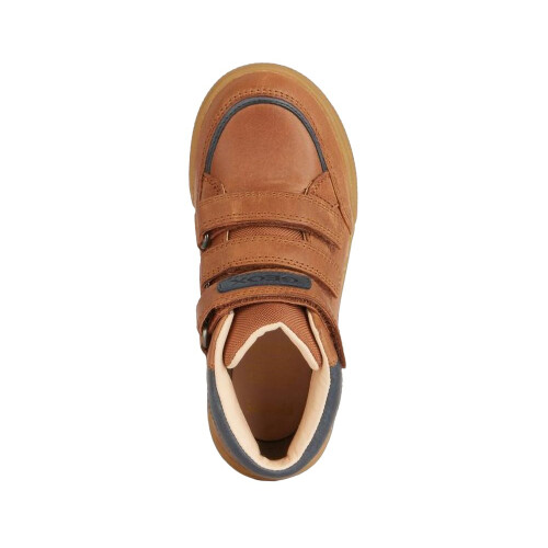 Geox (4 UK, Cognac/Blue) Geox Boys Waxed Leather Trainers 2