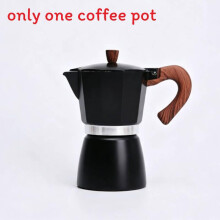 (Black, 150ML) Contemporary Aluminum Coffee Pot With Wooden Grip For Kitchen Use Office And