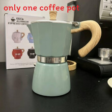 (Blue, 150ML) Contemporary Aluminum Coffee Pot With Wooden Grip For Kitchen Use Office And