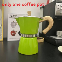 (Green, 300ML) Contemporary Aluminum Coffee Pot With Wooden Grip For Kitchen Use Office And