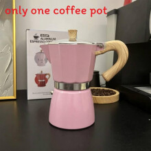 (Pink, 150ML) Contemporary Aluminum Coffee Pot With Wooden Grip For Kitchen Use Office And