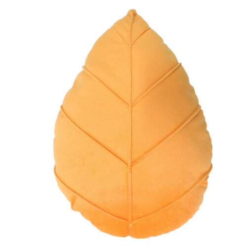(Orange, 38x25cm) Creative Shaped Leaf Pillow With Solid Color Design Suitable For Use Lounge Home