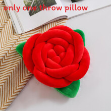 (Red) Flower Design Cozy Decorative Pillow With Cotton Fill For Home Sofa And Office