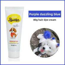 (Blue Purple) 80g Semi Permanent Pet Dye Cream High Pigmented Colorful Dog Hair Bright Coloring Dyestuff Pigment Supplies Black Home For