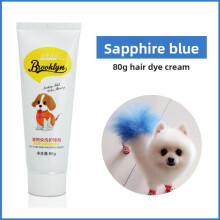 (Sapphire Blue) 80g Permanent Semi Pet Dye Cream High Pigmented Colorful Dog Hair Bright Coloring Dyestuff Pigment Supplies For Black Home