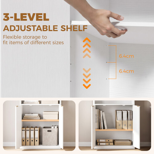 Homcom HOMCOM Bookcase with Adjustable Shelf 6-Tier Tall Bookshelf, White 1