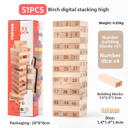 (StyleI)Multicolor Wooden Stacking Blocks With Cognitive Development Features For Kids