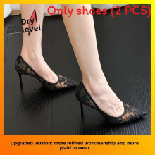 (Black 6cm,34)Damen Mesh spitz zulaufende High Heels mit Gummisohle für lässige Sommerlooks