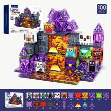 (Mine 100pcs)Fairy Tale Castle And Christmas Magnetic Puzzle Set For Childrens Creative Play
