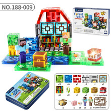 (Style31)Blocs jouets magnétiques avec animaux et château design pour imagination enfant