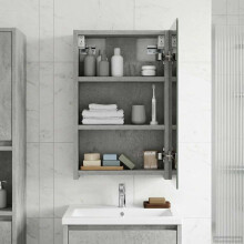 vidaXL Badezimmerspiegelschrank Beton Grau 30 x 10,5 x 50 cm