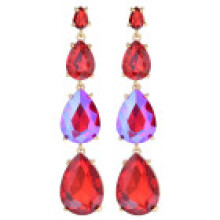 (Gold Red) Earrings Elegant Drop Irregular Design Women Trendy Accessories Party Jewelry