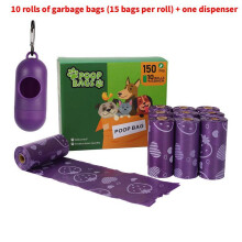 (Pink 10Rolls)Sacs poubelle recyclables pour chien avec impression fraise pour nettoyage extérieur pour animaux de compagnie voyage