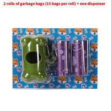 (Purple 2Rolls)Sacs poubelle recyclables pour chien avec impression fraise pour nettoyage extérieur pour animaux de compagnie voyage