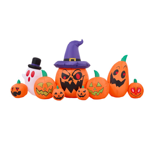 Living And Home 8ft Halloween Inflatable Pumpkin Outdoor Decorations with Ghost