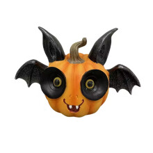 Adornos de Calabaza de Murciélago Aterradores de Halloween Decoración del Hogar en Forma de Calabaza Resina Linda Decoración de Murciélago A
