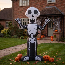 4 FT Halloween Inflatable Skeleton Decoration with LED Lights