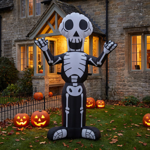Living And Home 4 FT Halloween Inflatable Skeleton Decoration with LED Lights 1