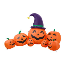 7 FT Halloween Inflatable Pumpkin Family Decoration with LED Lights