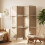 Homcom HOMCOM 4 Panel Folding Room Divider, Privacy Screen with Shelves, Natural 8