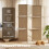 Homcom HOMCOM 4 Panel Folding Room Divider, Privacy Screen with Shelves, Natural 6