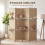 Homcom HOMCOM 4 Panel Folding Room Divider, Privacy Screen with Shelves, Natural 7