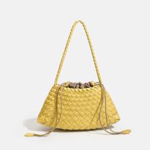 (YELLOW) 2026 SS Premium Handwoven Shoulder Bag Hot Sale Large Inner Pocket Underarm Handheld Purse K-Fashion Women