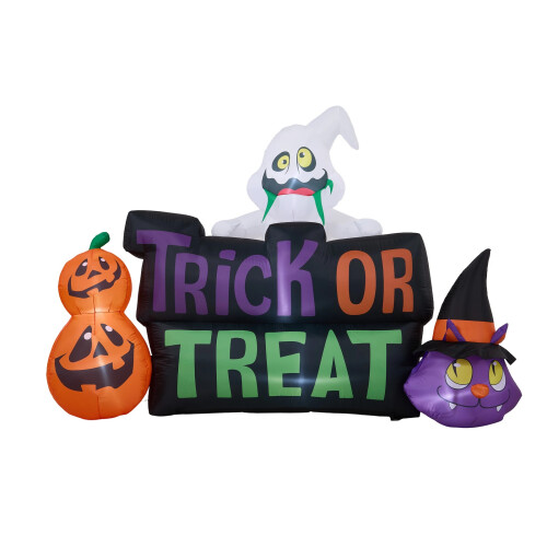 Living And Home 5.3FT Halloween Inflatable Pumpkin Ghost Cat Decoration with Built-in Lights 2