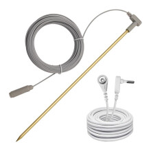 Copper Grounding Rod with 40ft Female Ground Cord, Portable Ground Rod Kit,Great for Grounded Earth Connected Products A