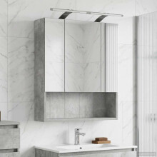 vidaXL Badezimmerspiegelschrank Betongrau 60 x 14,5 x 70 cm