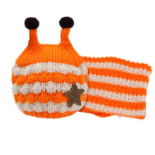 (Orange)Childrens Beeshaped Hat Fivepointed Star Decoration Twopiece Material Plush