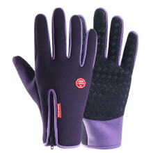 (Purple,XL)Luvas de inverno unissex quentes pretas à prova d'água à prova d'água para esportes ao ar livre