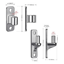 Stainless Steel Gate Hinges, 4set Wall Mount Gate Hinges for Farm Gates, with Non-Welding Chain Link Fence Parts 5/8Inch