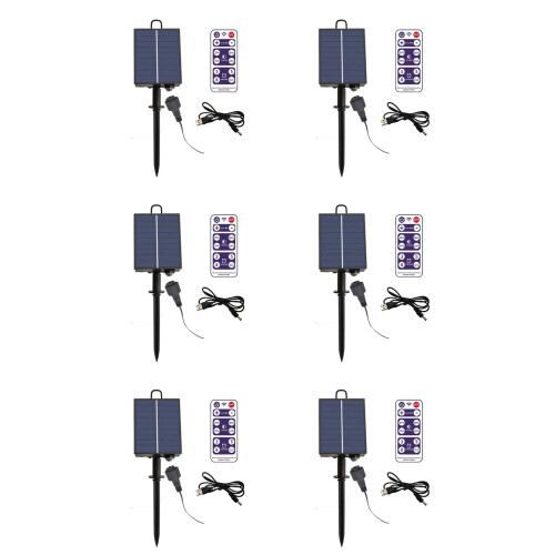 6X 1200mAh Solar Panel Control Box Kits Lithium Battery Panel for 3.7V 24V LED String Strip Lamp  Charging