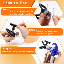 Airless Paintsprayer Set, 12 Double Sided Paint Spraynozzles, 12 Airless Paint Spraygunfilters & 4 Nozzle Tip Guards