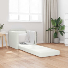 vidaXL Folding Sofa Bed White 74 x 77 x 81 cm Faux Leather
