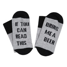 (Grey)Chaussettes brodées lettre anglaise tissu pur coton respirant absorption de la sueur