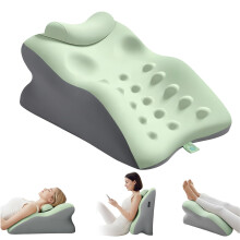 Bed Wedge Pillow for Sleeping, Memory Foam Orthopedic Wedge Pillow with Detachable Washable Cover for Bed, Sofa, Reading, Sleeping & Relaxing