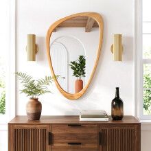 Wooden Frame Bathroom Mirror, 49cm W x 77cm H