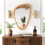 Living And Home Wooden Frame Bathroom Mirror, 49cm W x 77cm H 1