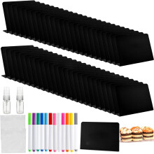 Juego de 66 Letreros de Pizarra, 50 Etiquetas de 10 X 7,6 cm para Mesas Reservadas, Marcadores de 12 Colores,2 Tarjetas para Botellas y 2 Tarjetas de