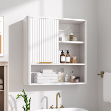 Wall-Mounted Wooden Bathroom Cabinet with Sliding Door