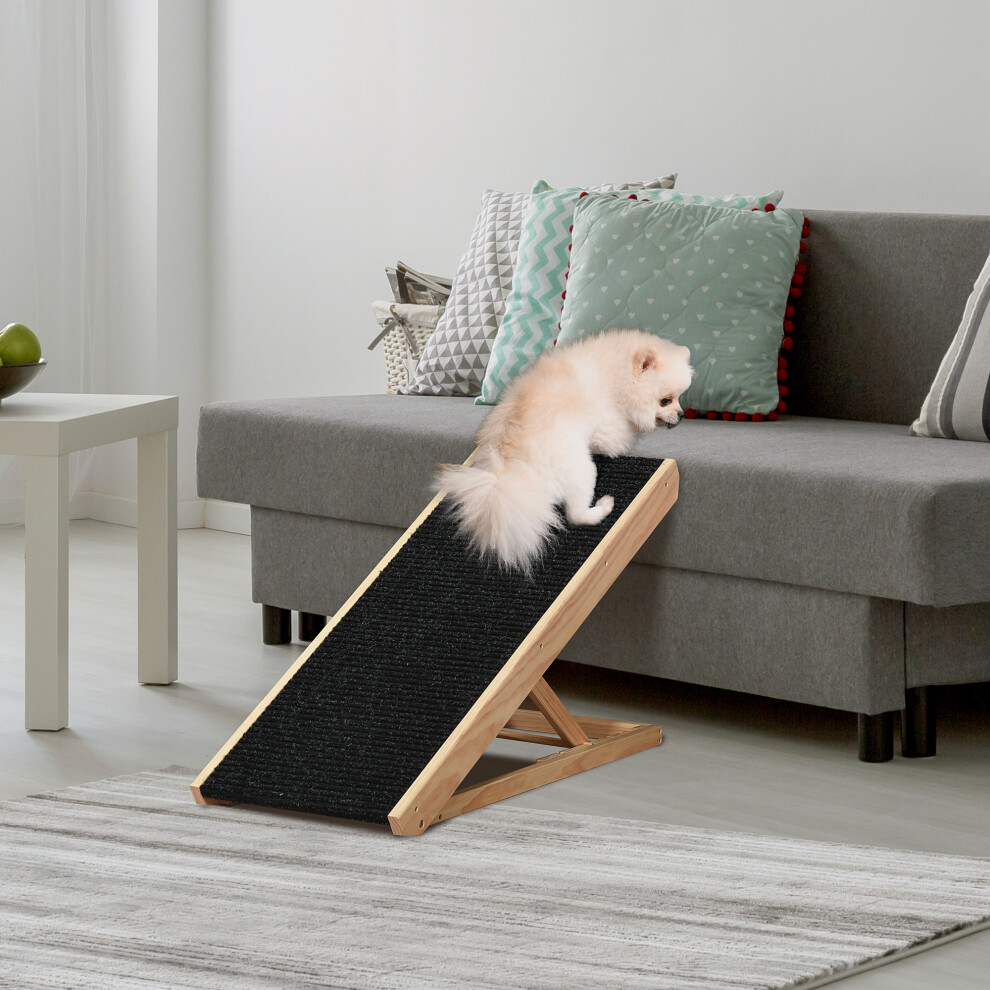 PAWHUT Dog Ramp, Foldable Pet Ramp with 4 Adjustable Heights for Sofa, Bed in Black - Image 3