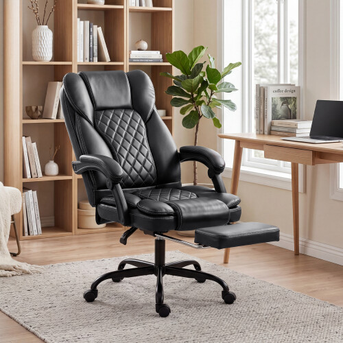 Homcom HOMCOM Home Office Chair Reclining Function High Back, Black