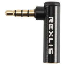 REXLIS 1 Unid 3.5mm Macho a Hembra Adaptador de Ángulo Recto de 90 Grados Jack de Micrófono de Audio Conector de Enchufe Estéreo